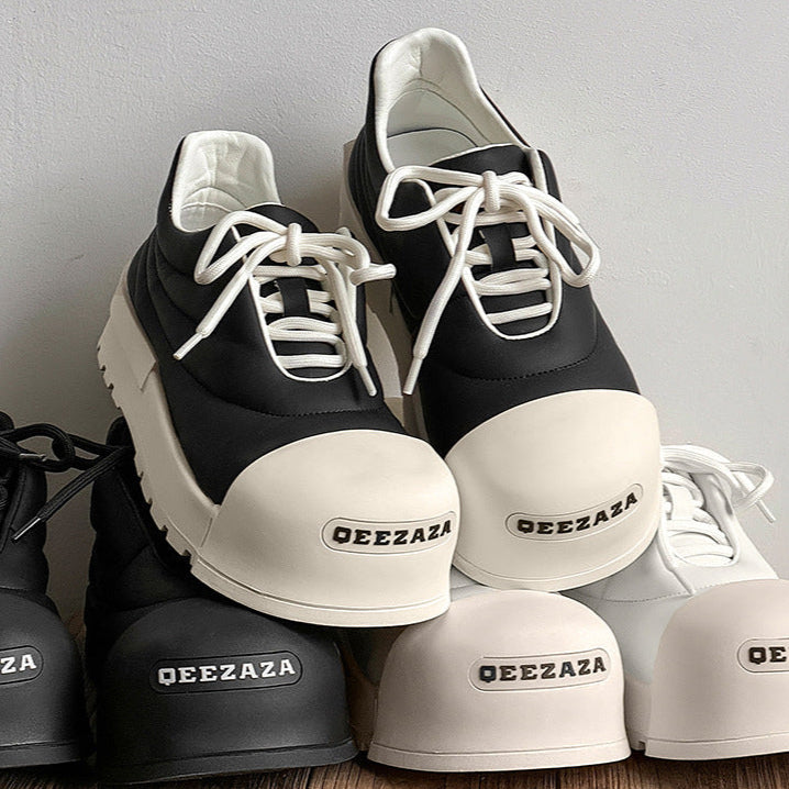 Chunky sole cyberpunk sneakers white 00s style grunge platform trainers old school punk shoes