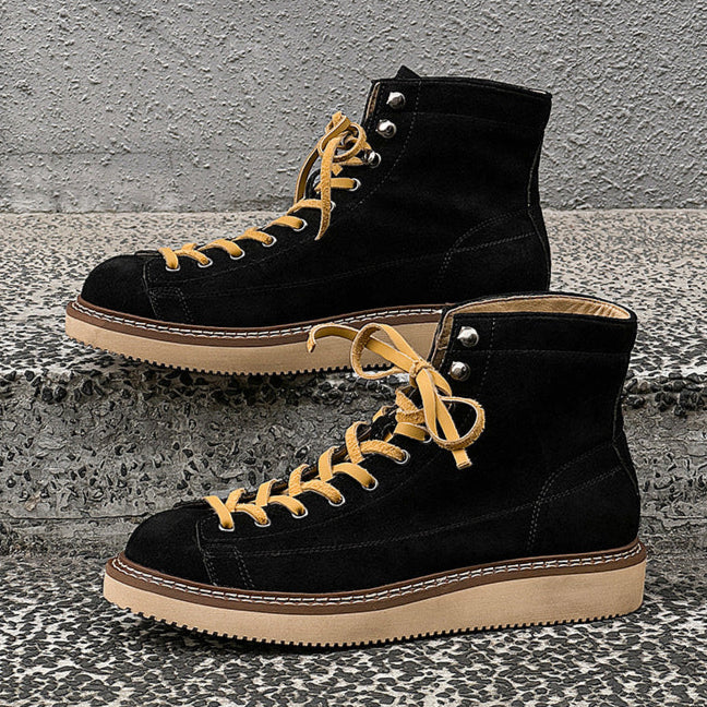 Hiking style boots black low sole mountain shoes grunge skiing trainers