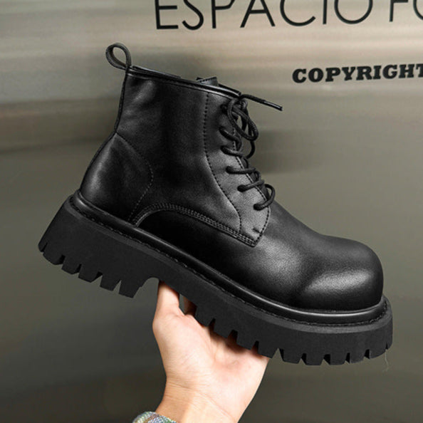 Classic grunge Derby boots black chunky sole punk rocker platform shoes