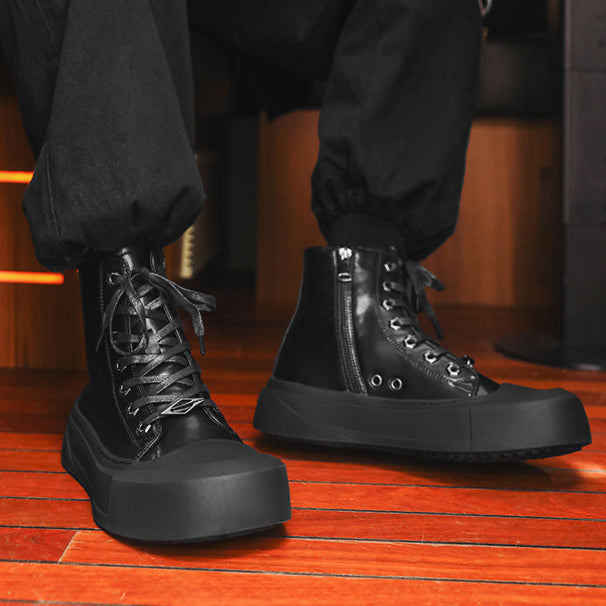 Chunky platform high tops black white raver sneakers grunge shoes skater trainers 00s style