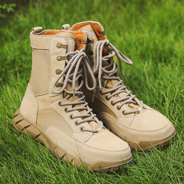 Hiking style boots beige mountain climbing grunge retro skiing shoes