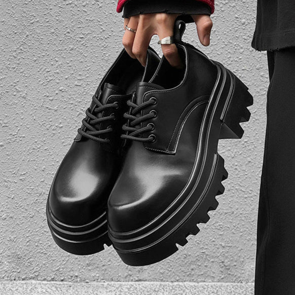 Tractor platform Derby shoes black chunky sole grunge E-boy boots