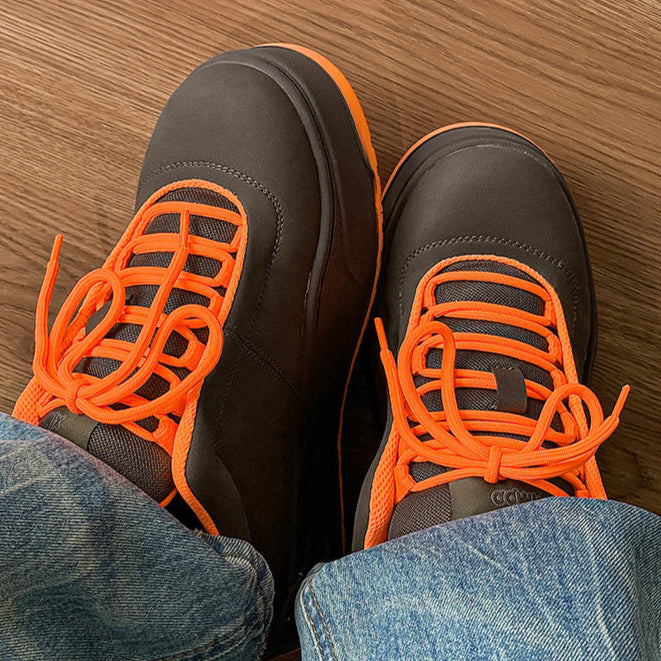 Chunky platform high tops orange brown raver sneakers grunge shoes skater trainers 90s style