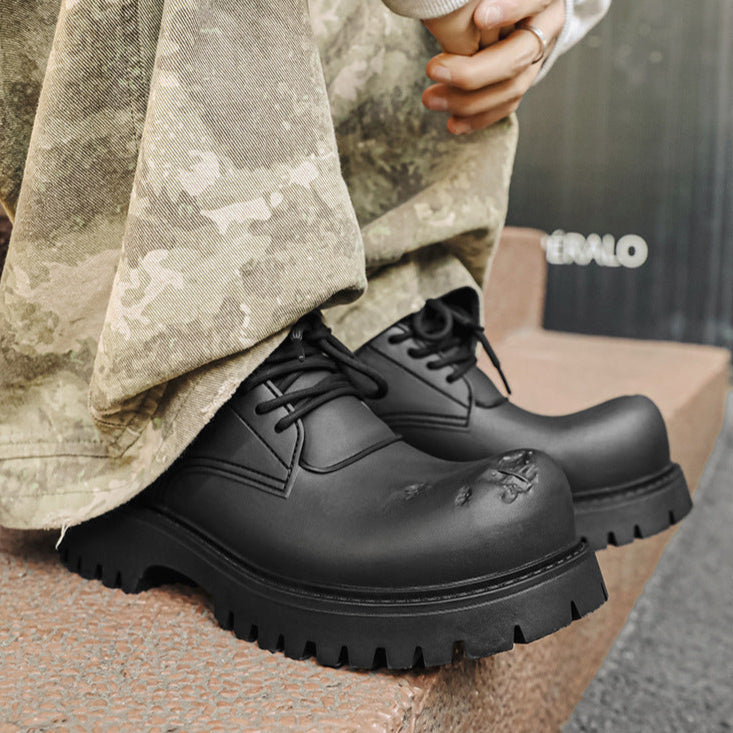 Brown chunky sole Derby shoes tractor platform punk e-boy e-girl shoes grunge trainers