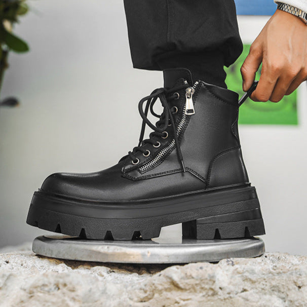 Chunky sole rocker boots black 90s style grunge platform ankle shoes old school punk boots