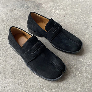 Suede Tabi shoes brown smart style split toe loafers going out coctail party boots