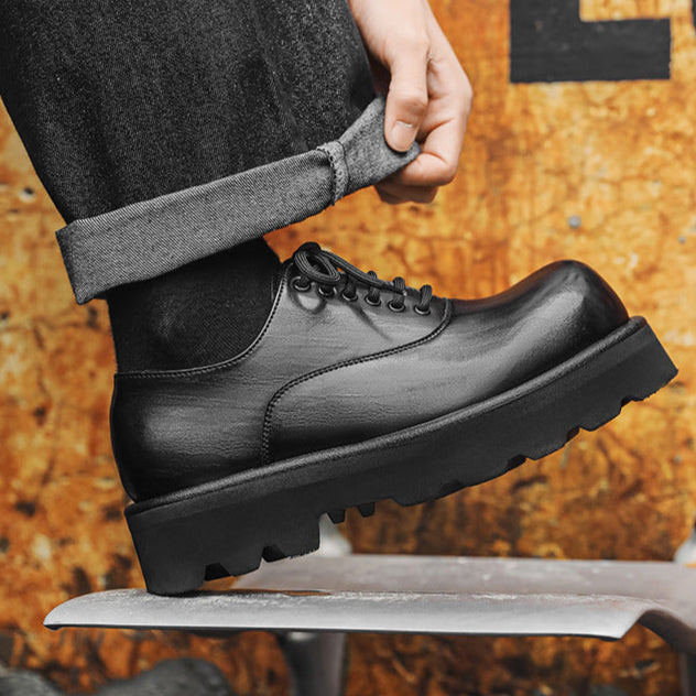 Chunky sole Derby shoes brown grunge platform classic smart retro boots