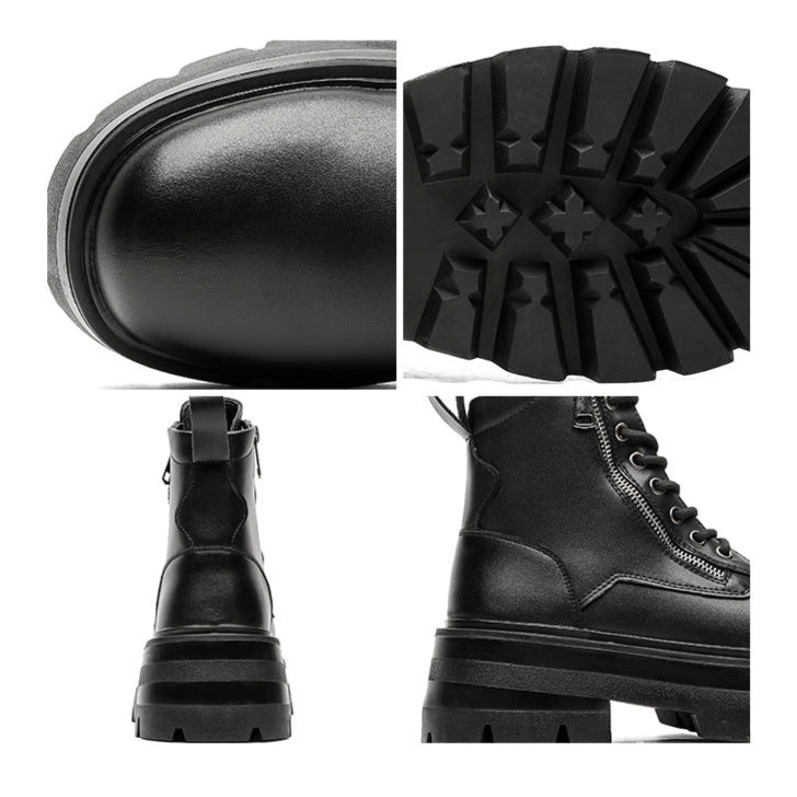 Chunky sole rocker boots black 90s style grunge platform ankle shoes old school punk boots