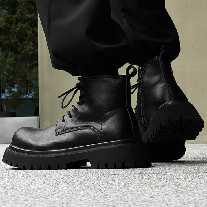 Classic grunge Derby boots black chunky sole punk rocker platform shoes