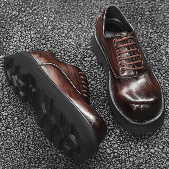 Chunky sole Derby shoes brown grunge platform classic smart retro boots