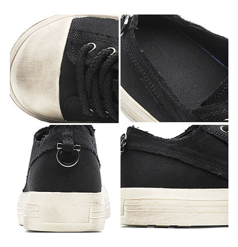 Denim sneakers off white round toe chunky skater shoes grunge platform trainers
