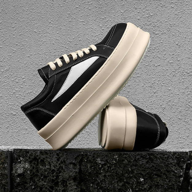 Chunky platform high tops black raver sneakers grunge shoes skater trainers 90s style faux leather