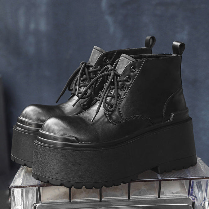 Extreme platform boots black lace up Goth style shoes faux leather grunge punk rocker trainers 90s style