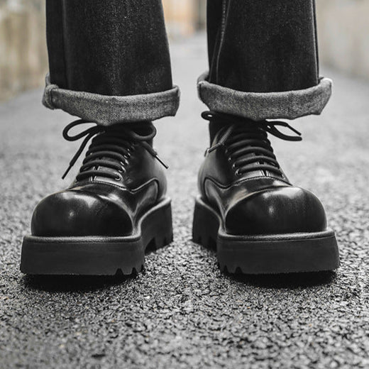 Chunky sole Derby shoes brown grunge platform classic smart retro boots