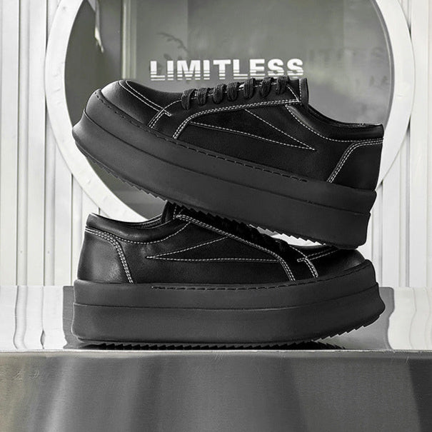 Chunky platform high tops black raver sneakers grunge shoes skater trainers 90s style faux leather