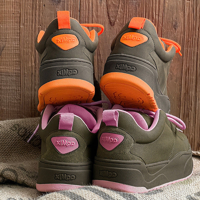 Chunky platform high tops orange brown raver sneakers grunge shoes skater trainers 90s style