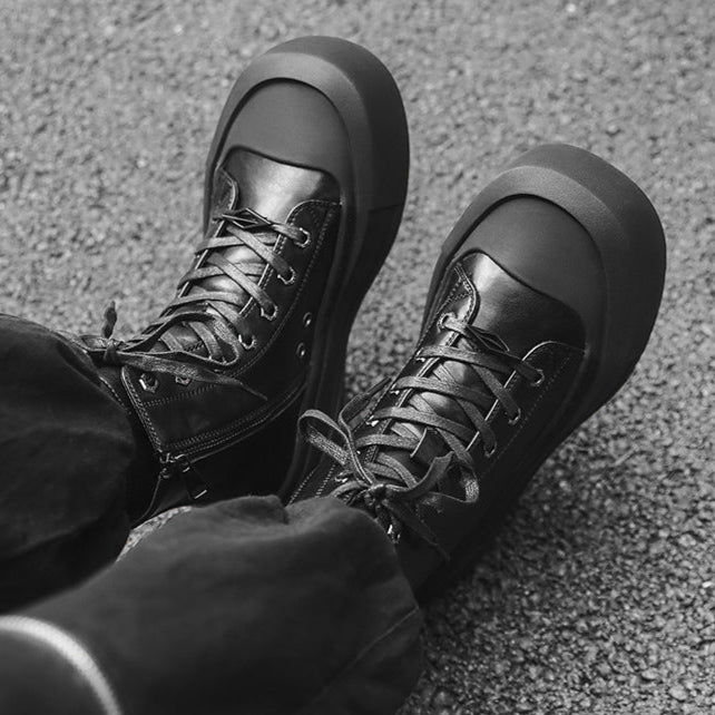 Chunky platform high tops black white raver sneakers grunge shoes skater trainers 00s style