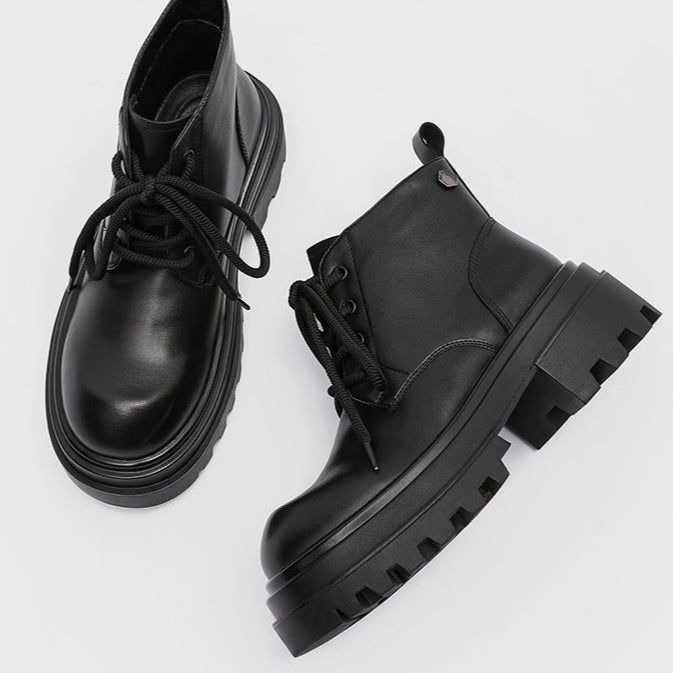 Chunky platform Derby shoes black wide sole grunge E-boy boots
