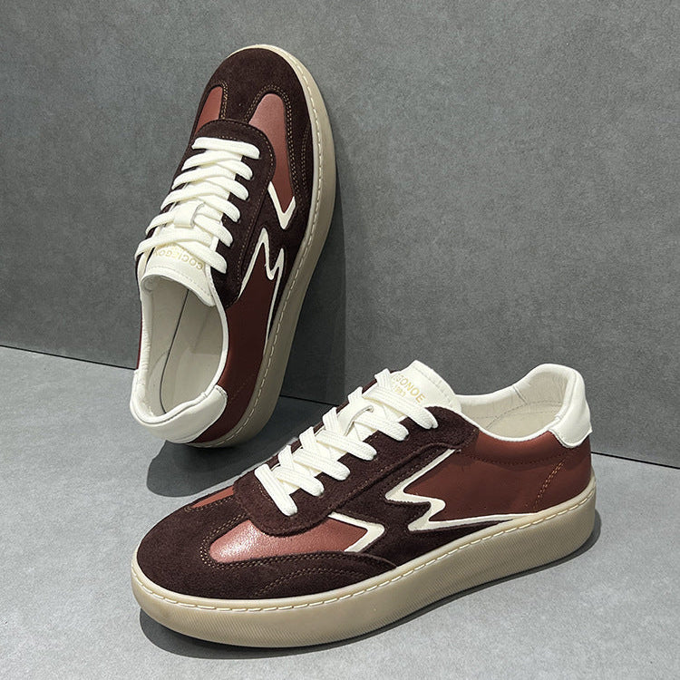 70s style sneakers brown retro grunge trainers old school suede finish sport shoes