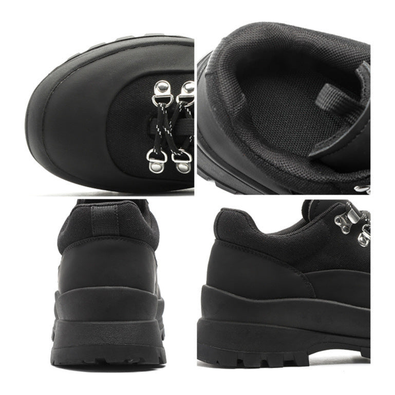 Hiking style boots white black mountain climbing grunge retro skiing fashion shoes