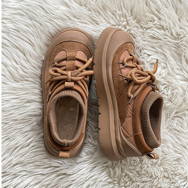 Edgy platform winter boots brown mountain trainers grunge retro skiing shoes