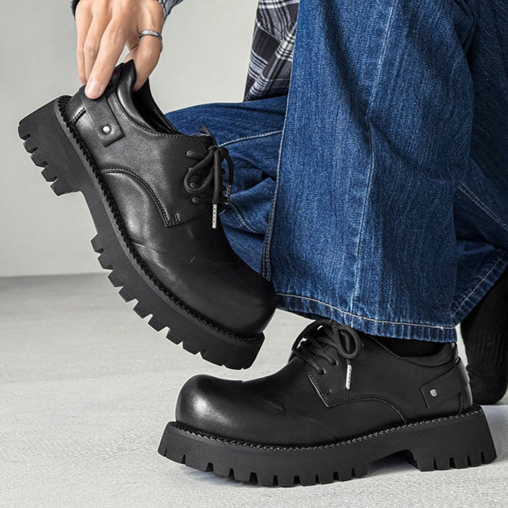 Utility Derby shoes black chunky sole grunge boots punk rocker trainers