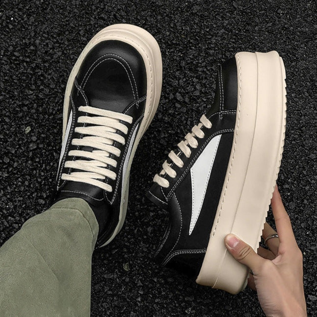 Chunky platform high tops black raver sneakers grunge shoes skater trainers 90s style faux leather