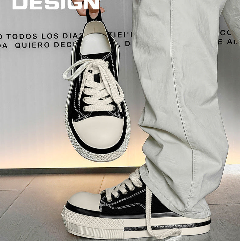 Platform canvas sneakers white chunky sole skater shoes grunge punk trainers