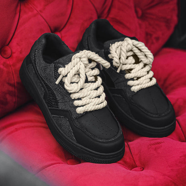 Snake skin patch high tops black denim sneakers grunge shoes hip-hop trainers 00s style