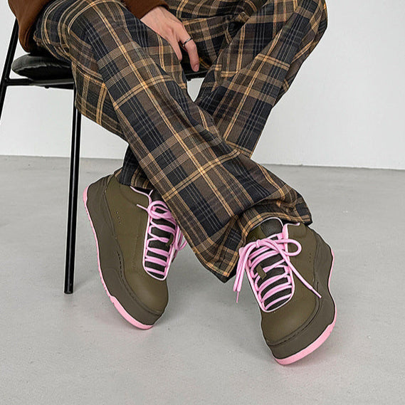 Chunky platform high tops orange brown raver sneakers grunge shoes skater trainers 90s style