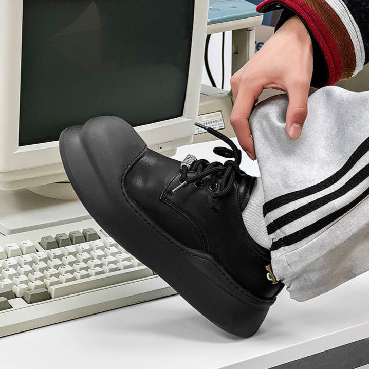 Chunky platform high tops white raver sneakers grunge shoes hip-hop trainers 90s style