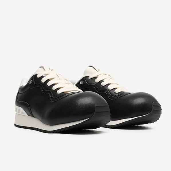 Retro platform sneakers black suede feel sports shoes grunge hip-hop trainers 80s style