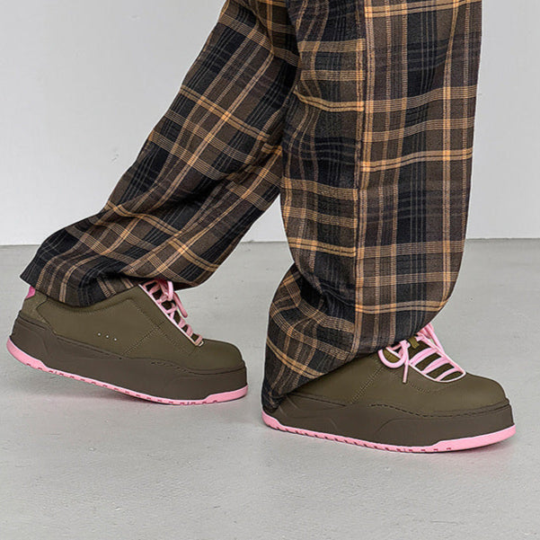 Chunky platform high tops orange brown raver sneakers grunge shoes skater trainers 90s style