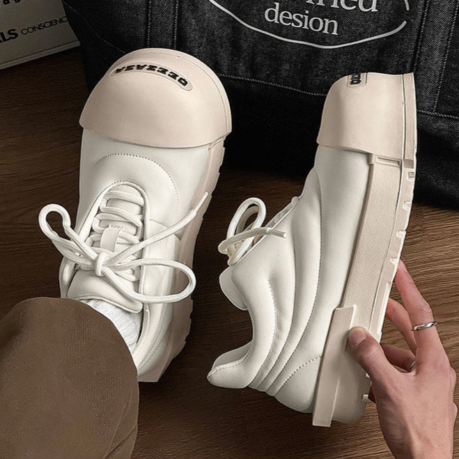 Chunky sole cyberpunk sneakers white 00s style grunge platform trainers old school punk shoes