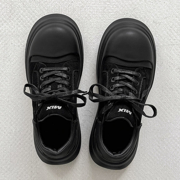 Chunky platform high tops black punk sneakers grunge shoes hip-hop trainers 00s style