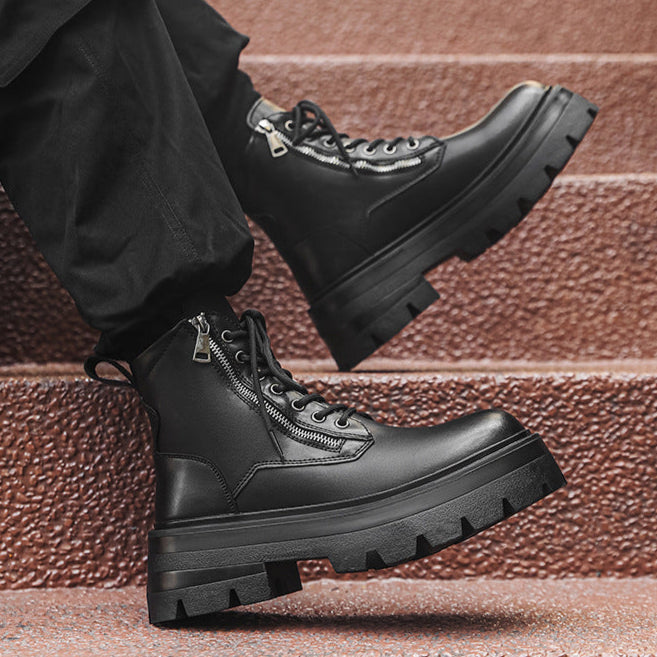 Chunky sole rocker boots black 90s style grunge platform ankle shoes old school punk boots