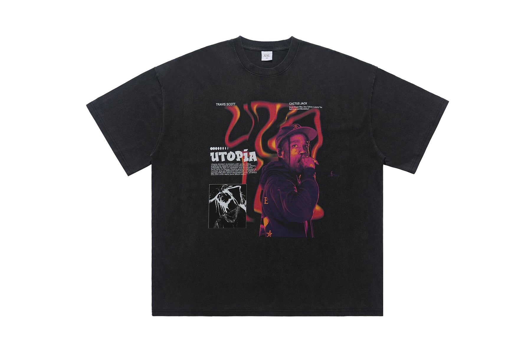 Vintage rapper t-shirt retro hip-hop top gangster tee in black