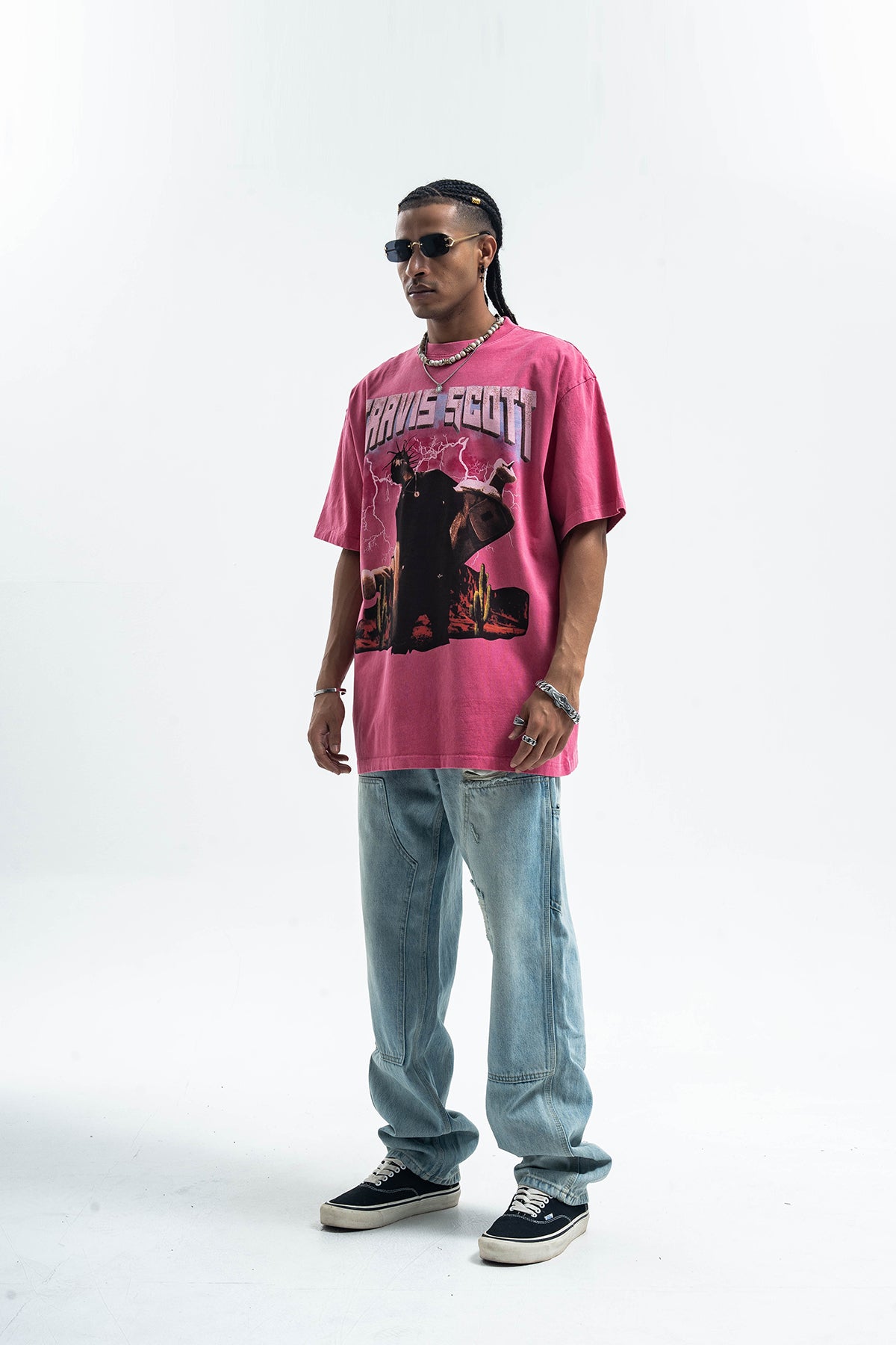 Vintage Travis Scott t-shirt retro rapper tee hip-hop top in pink