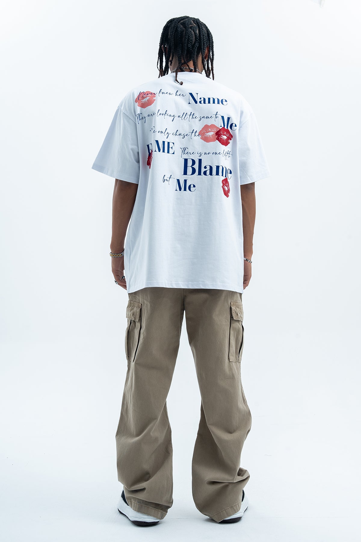 Love slogan t-shirt couples top graffiti tee in white