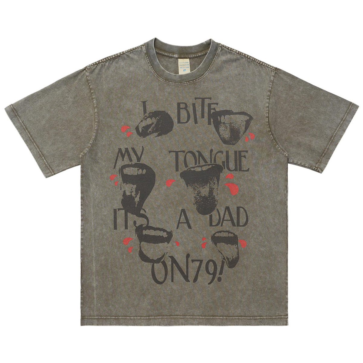 Vampire print t-shirt fang top retro creepy top black