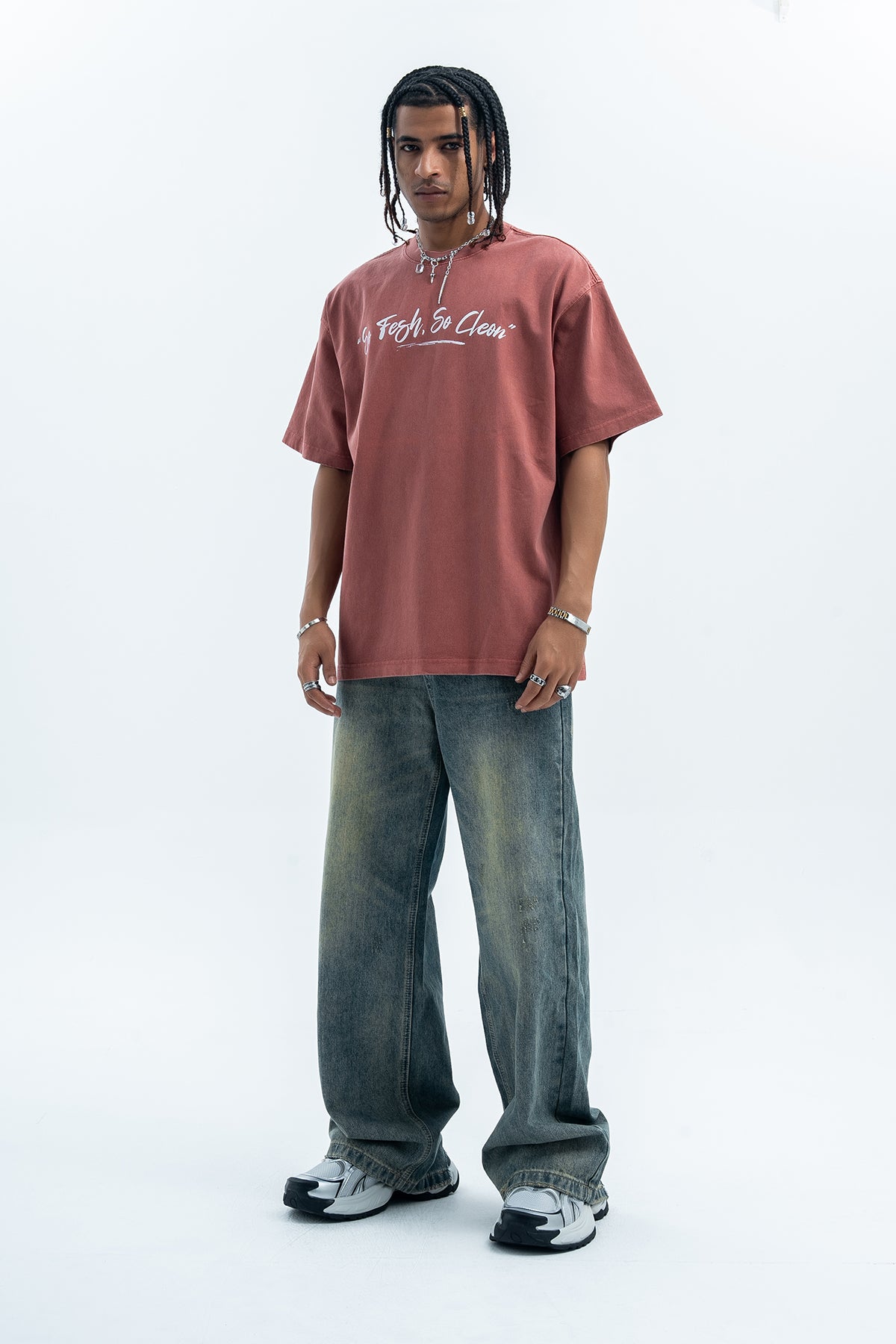 Outcast t-shirt retro hip-hop tee grunge rapper top in Pink