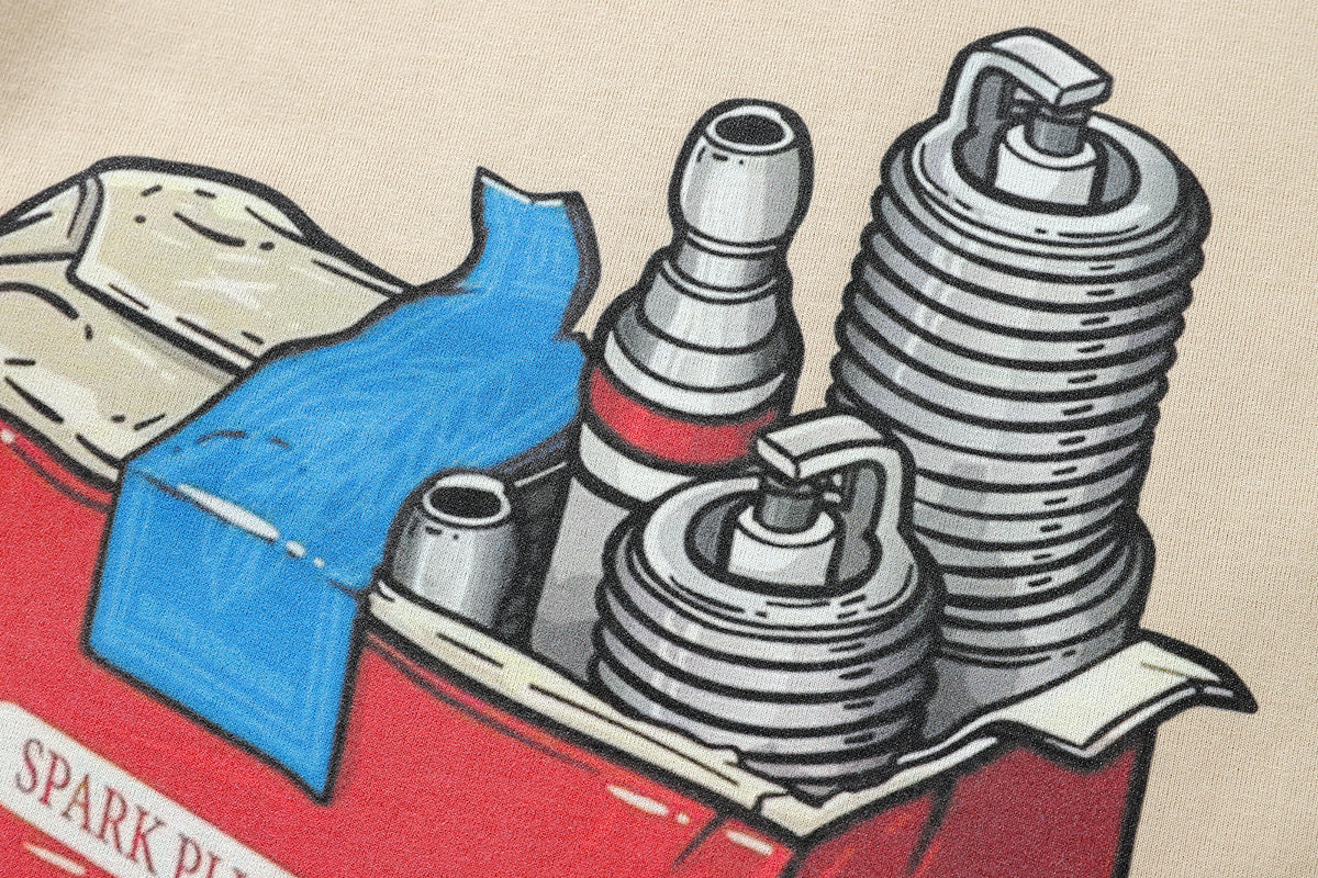 Motorsports t-shirt retro racing tee funny y2k top in cream