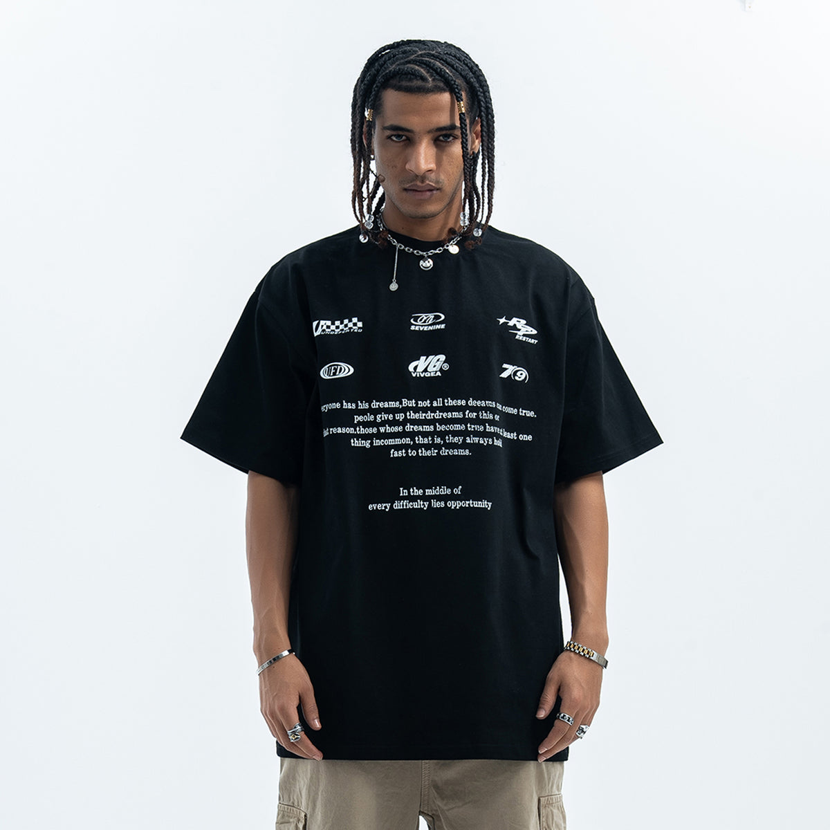 Retro racing t-shirt motorsports top retro logo tee in black