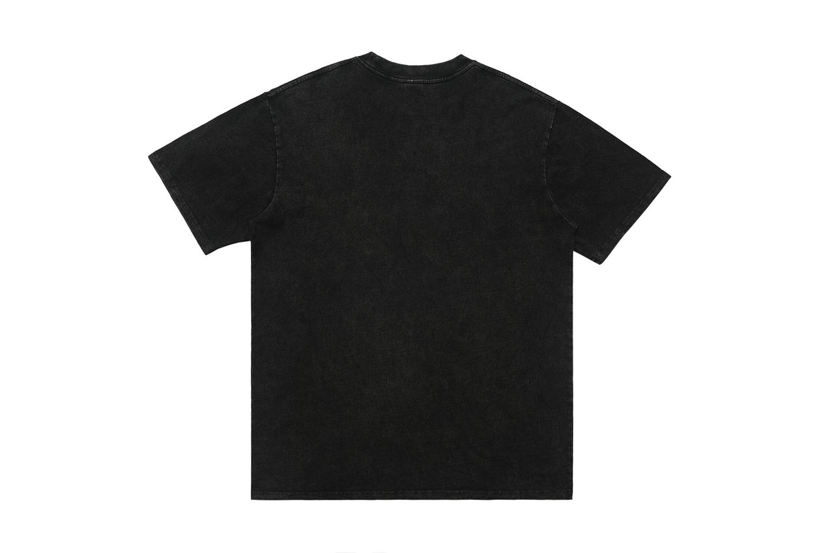 Skull graffiti t-shirt bones print top retro skeleton tee in black