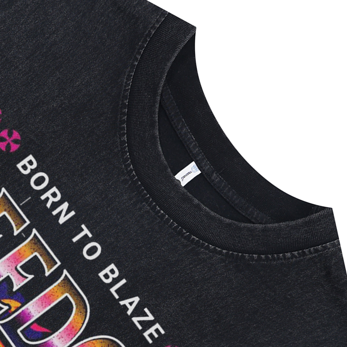 Biker skeleton sleeveless t-shirt motorsports cartoon vest 00s flame print tank top in acid wash black