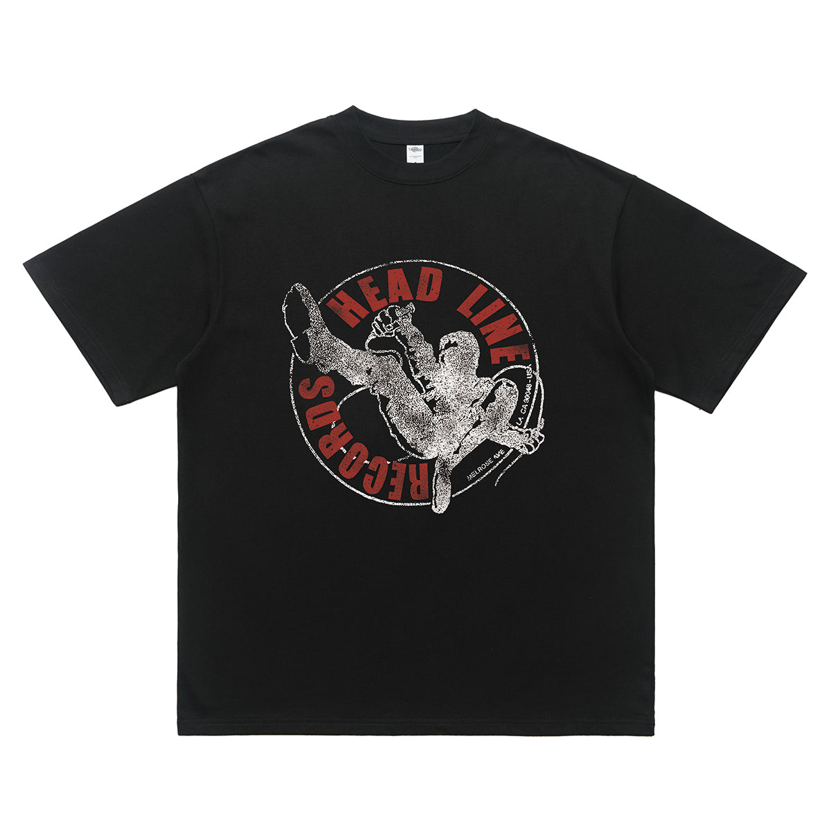 Punk rocker t-shirt retro band top in Black