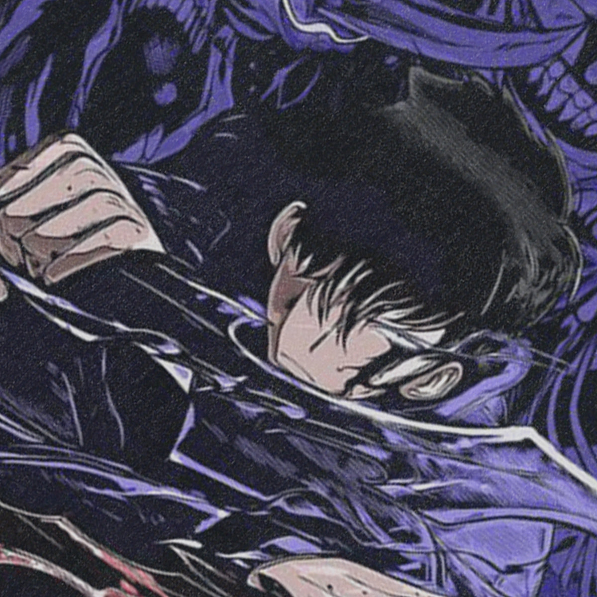 Shadow monarch sleeveless t-shirt vintage Japanese vest retro anime tank top in acid wash black