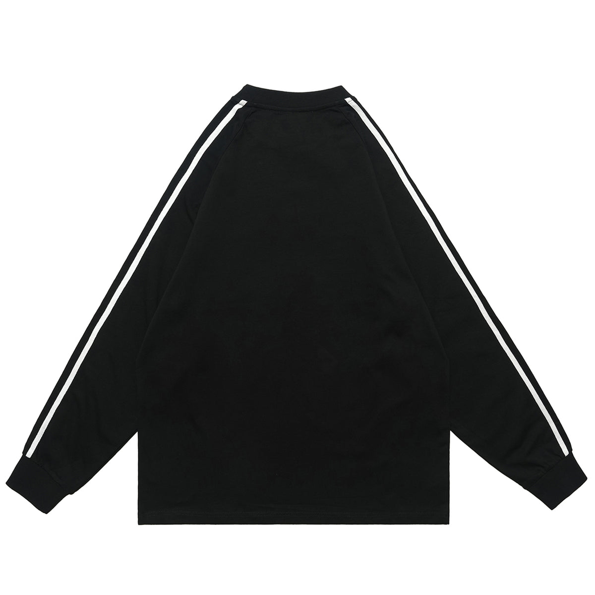 Psychedelic jumper long sleeve cybepunk top alien print t-shirt grunge striped pullover in black