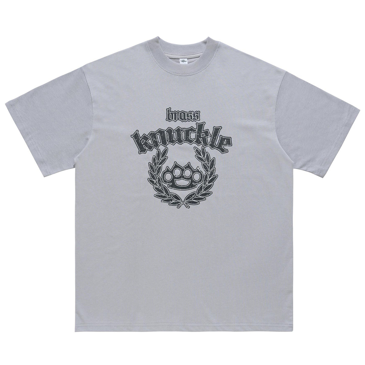 Knuckles t-shirt fighter top grunge slogan tee grey