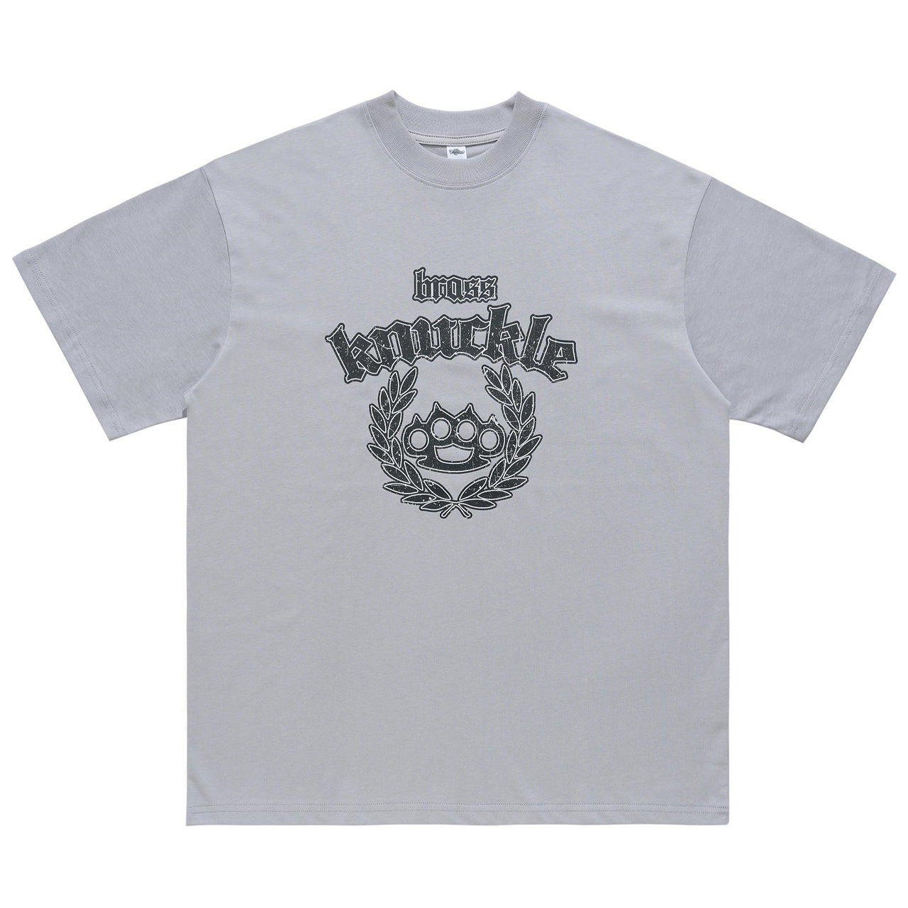 Knuckles t-shirt fighter top grunge slogan tee grey